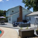 outdoor deck with pool
